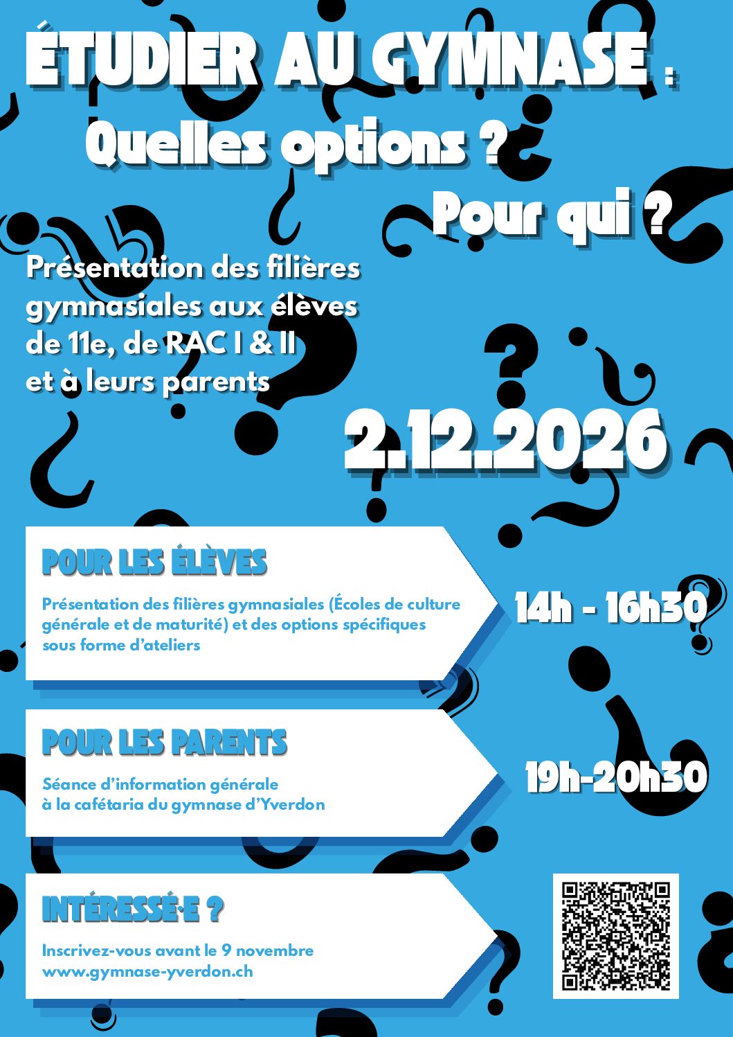 Etudier au gymnase : quelles options ? pour qui ?